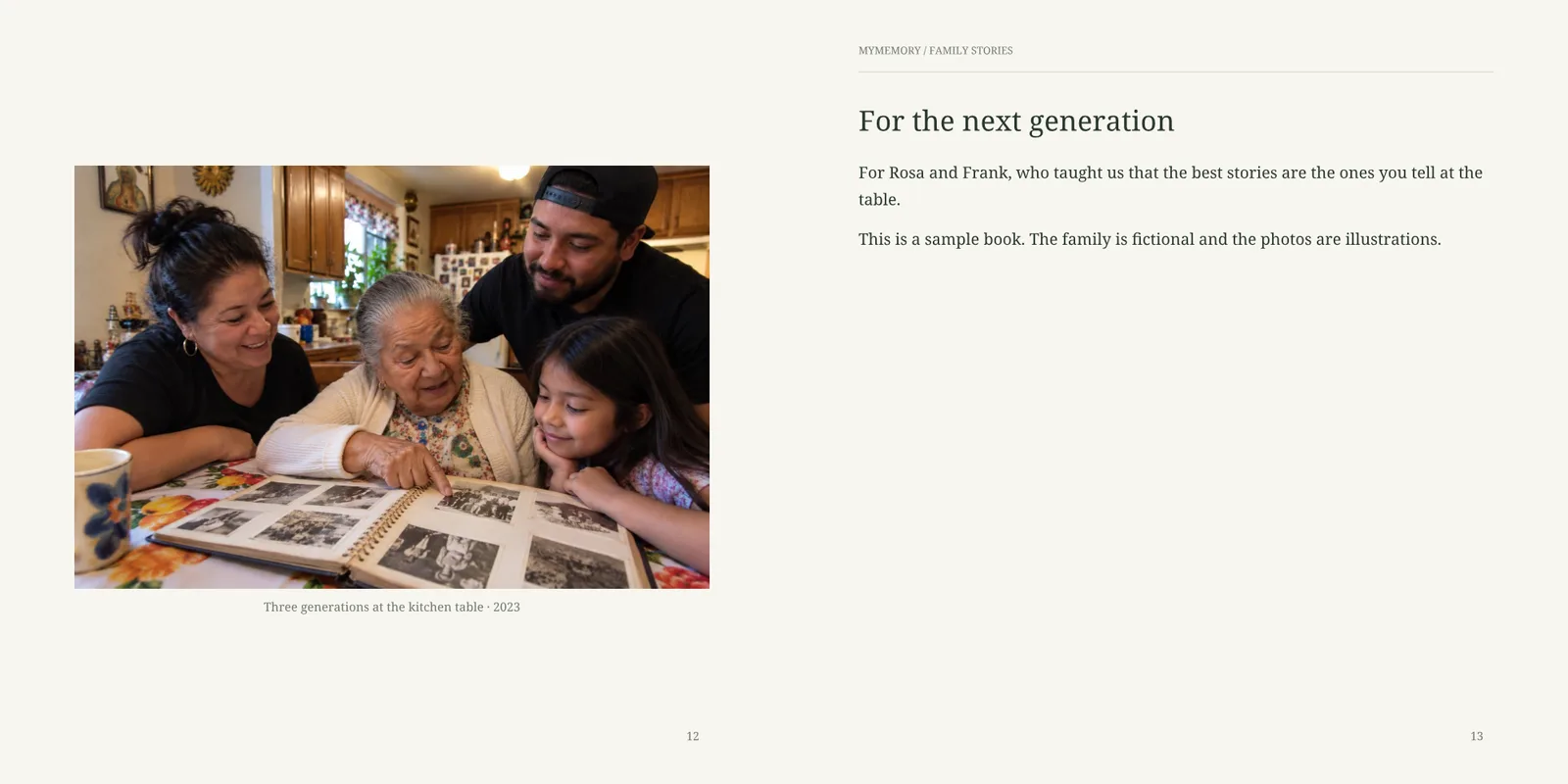 A photo of three generations, and the dedication for the next generation